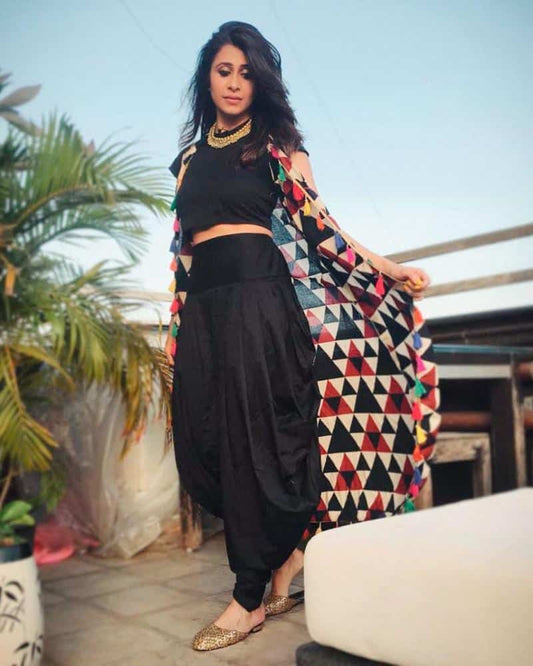 Beguiling Casual Wear Long Koti Black Colour Top With Women